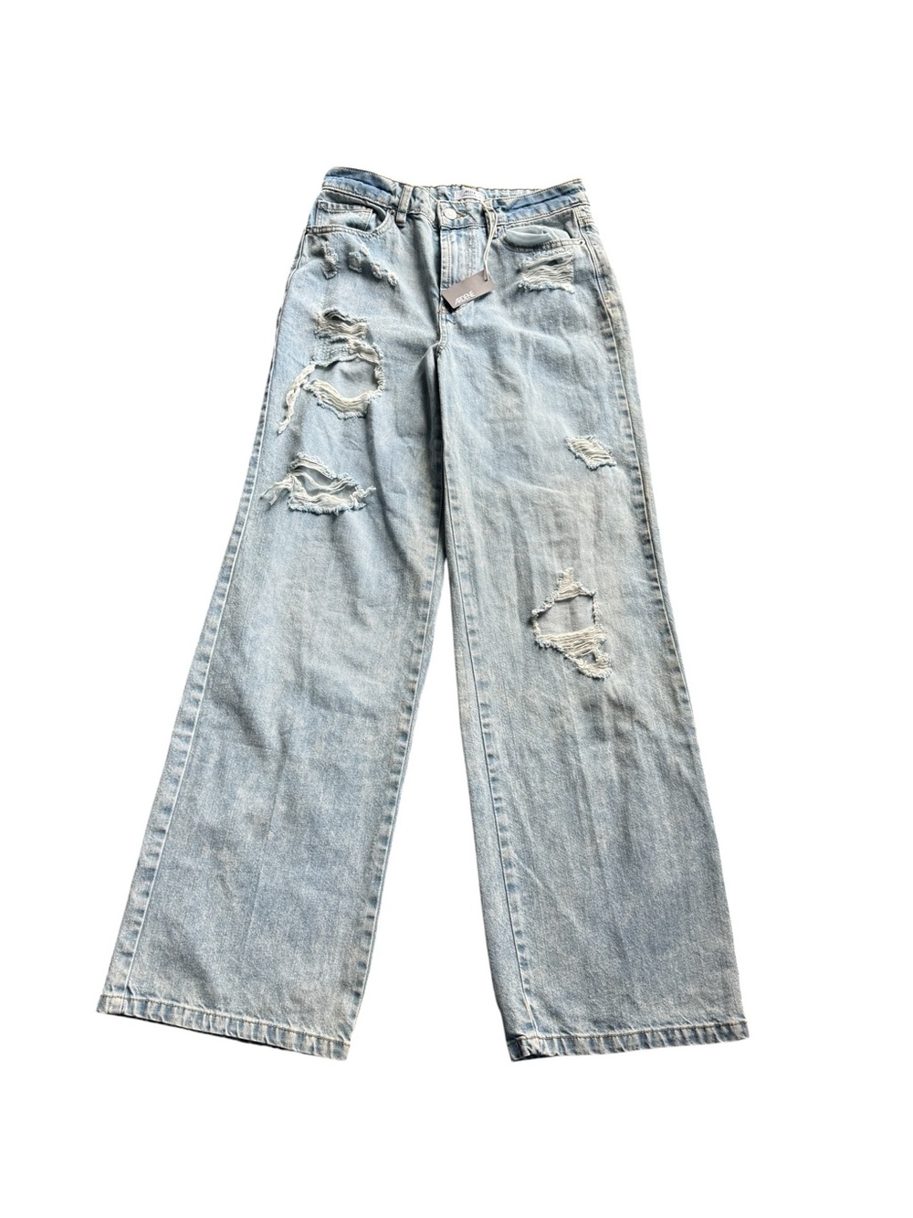 NWTS Ardene Light Blue Distressed Wide-Leg Jeans, size 7